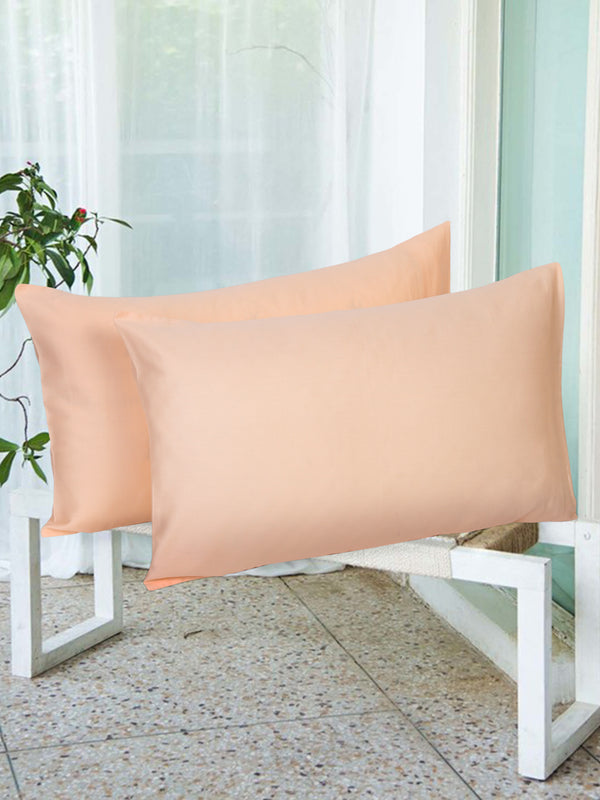 Naksh 210 TC Plain Peach Cotton Pillow Cover