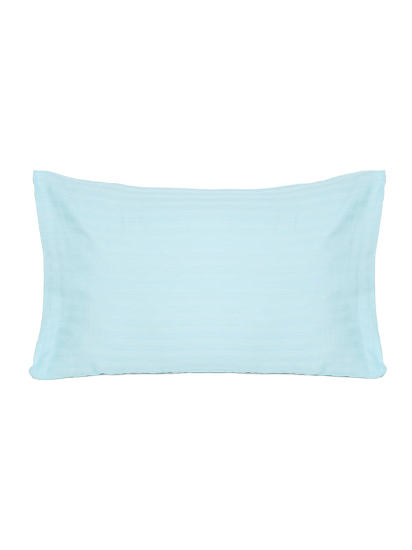 Naksh 210 TC Stripes Aqua Blue Cotton Pillow Cover