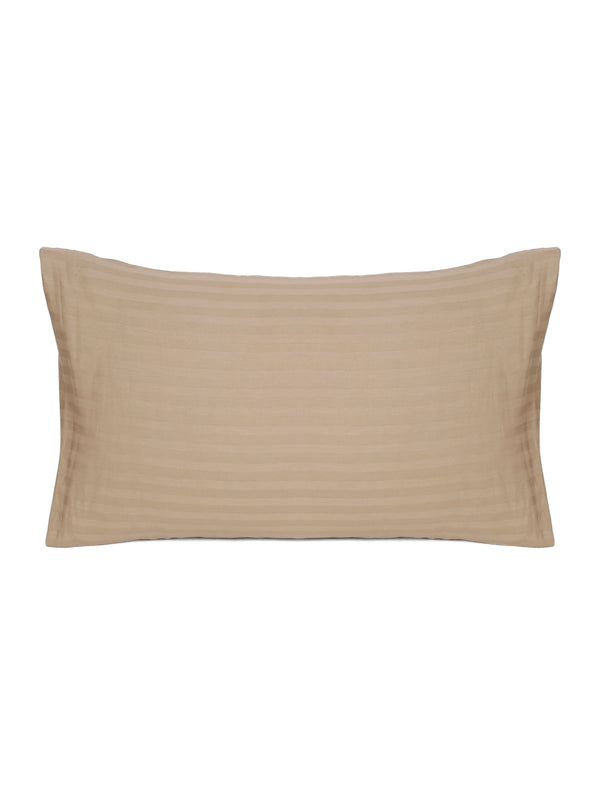 Naksh 210 TC Stripes Beige Cotton Pillow Cover