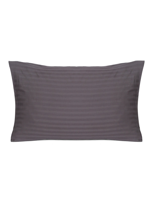 Naksh 210 TC Stripes Grey Cotton Pillow Cover
