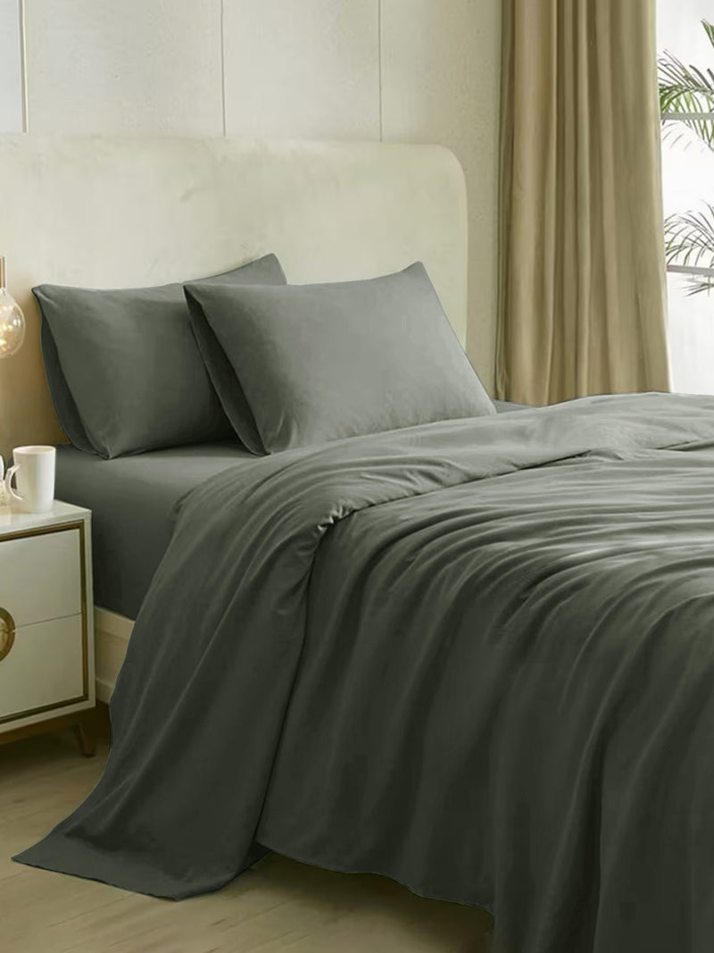 Naksh 210TC Plain Grey Cotton