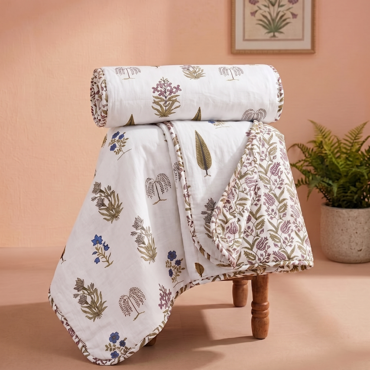 Naksh Royal Sajawat Reversible Dohar - Green Botanical (Green)