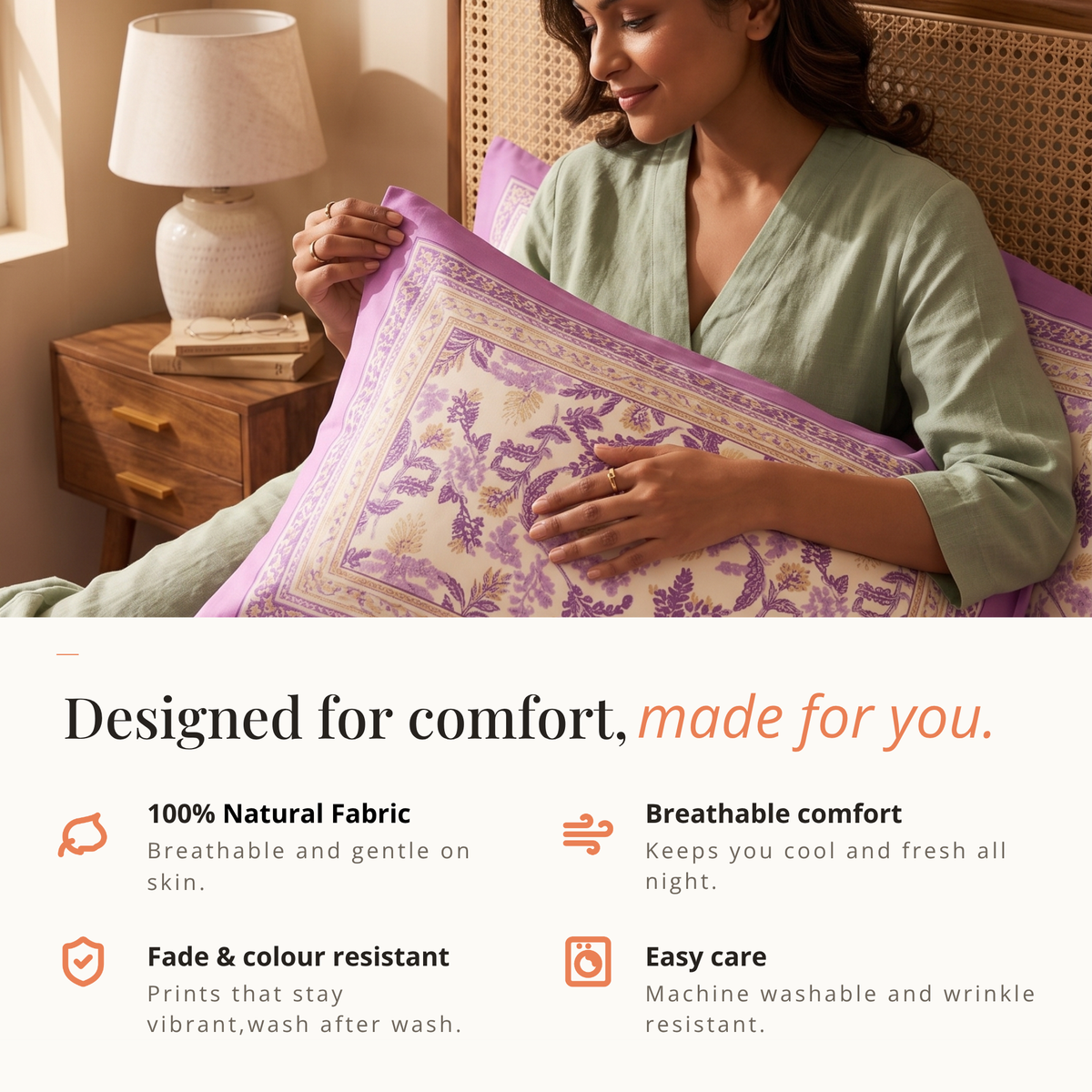 Naksh Royal Sajawat Queen Size Bedsheet - Purple