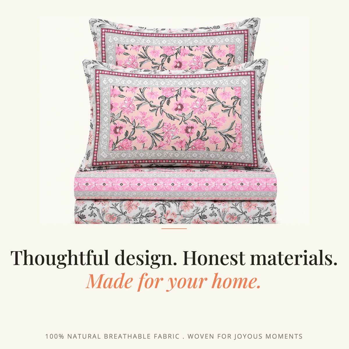 Naksh Royal Sajawat Queen Size Bedsheet - Pink