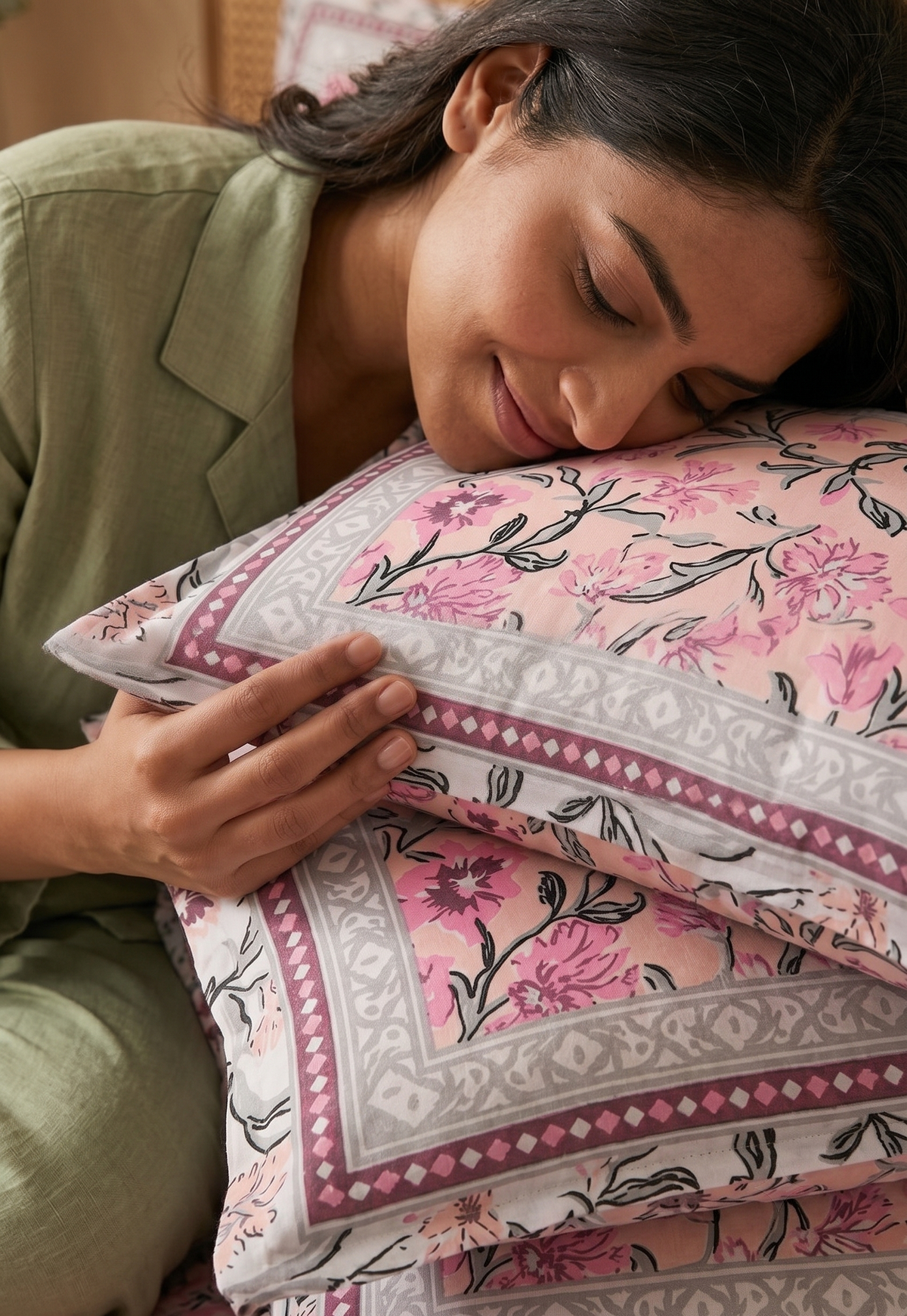 Naksh Royal Sajawat Queen Size Bedsheet - Pink