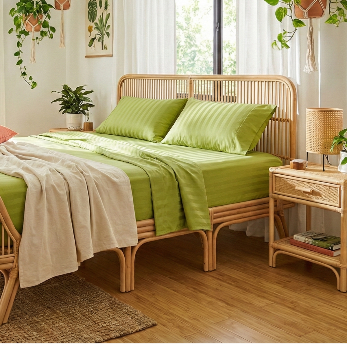 Naksh Stripes Cotton Bedsheet (210 TC)