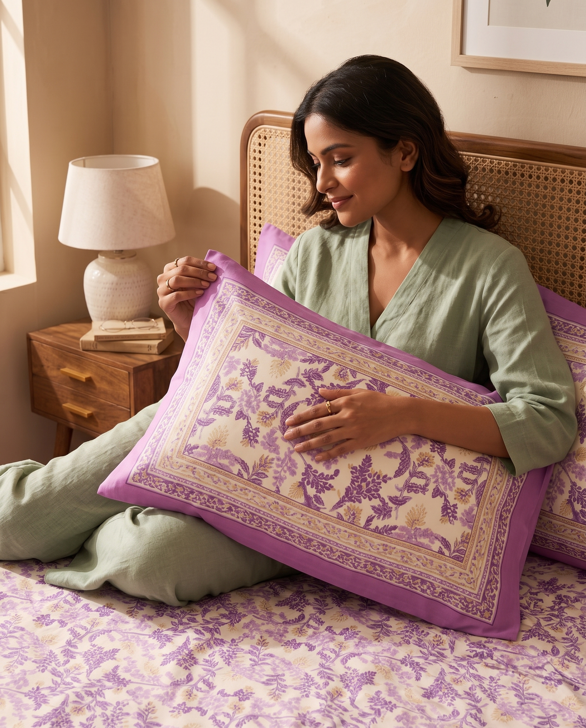 Naksh Royal Sajawat Queen Size Bedsheet - Purple