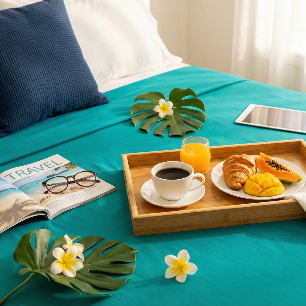 Naksh Plain Cotton Bedsheet - Teal (210 TC)
