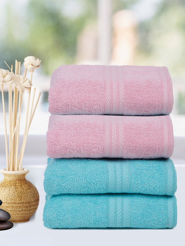 Naksh 450 GMS Aqua-Pink Hand Towel Combo