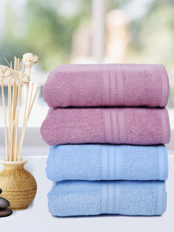 Naksh 450 GMS Sky Blue-Lavender Hand Towel