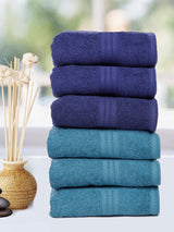 Naksh 450 GMS Turquoise Green-Navy Blue Hand Towel Combo