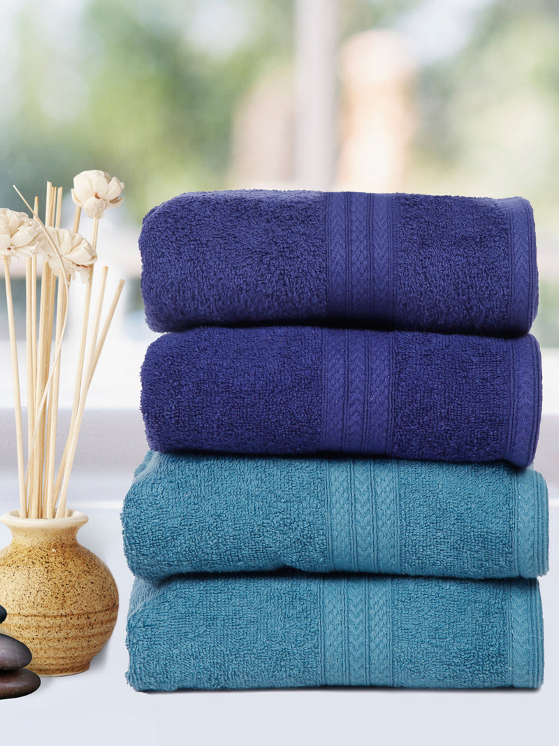 Naksh 450 GMS Turquoise Green-Navy Blue Hand Towel Combo