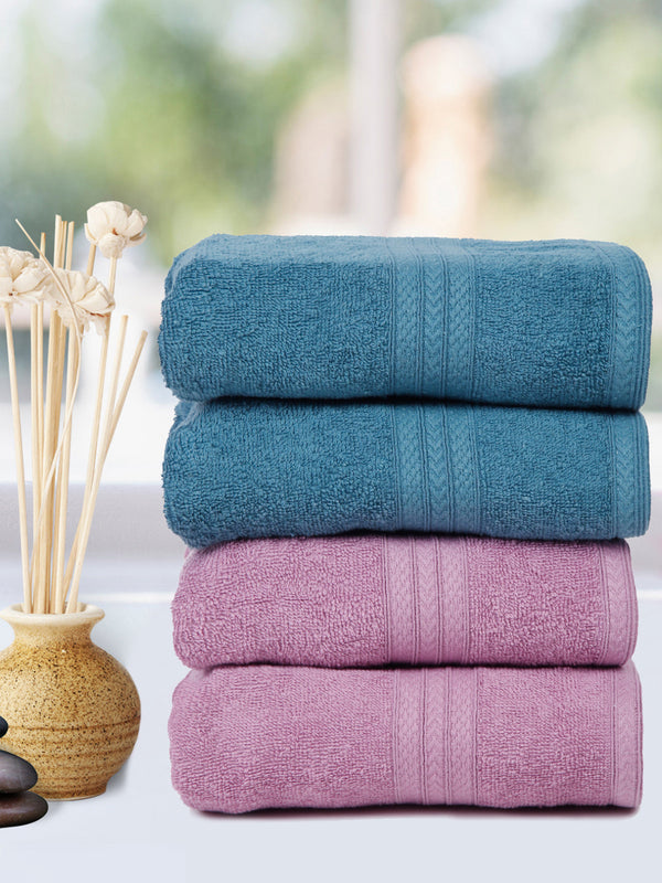 Naksh 450 GMS Turquoise Green-Lavender Hand Towel