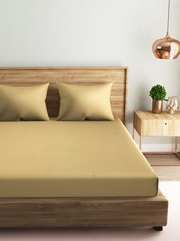 Naksh 210 TC Plain Khaki Cotton