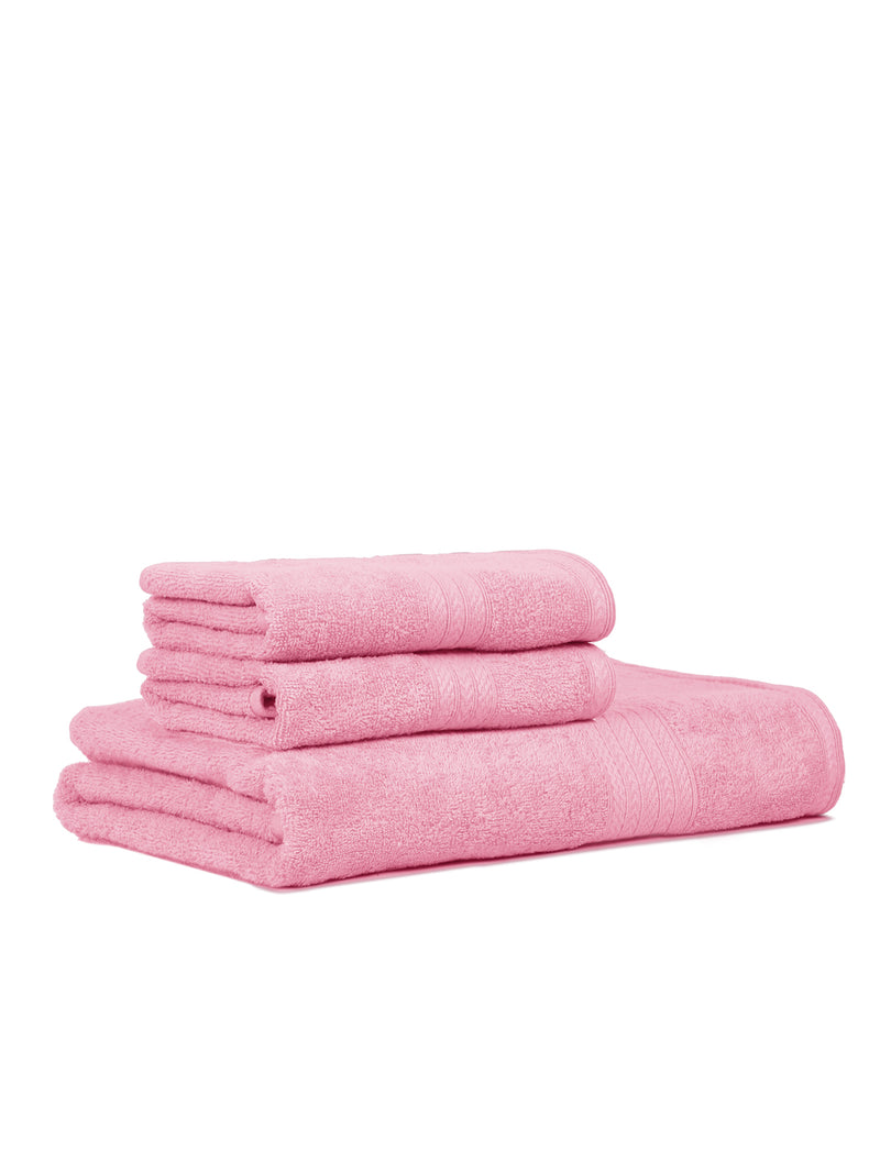 Naksh 450 GSM Pink Super Absorbent Double Combo Towel