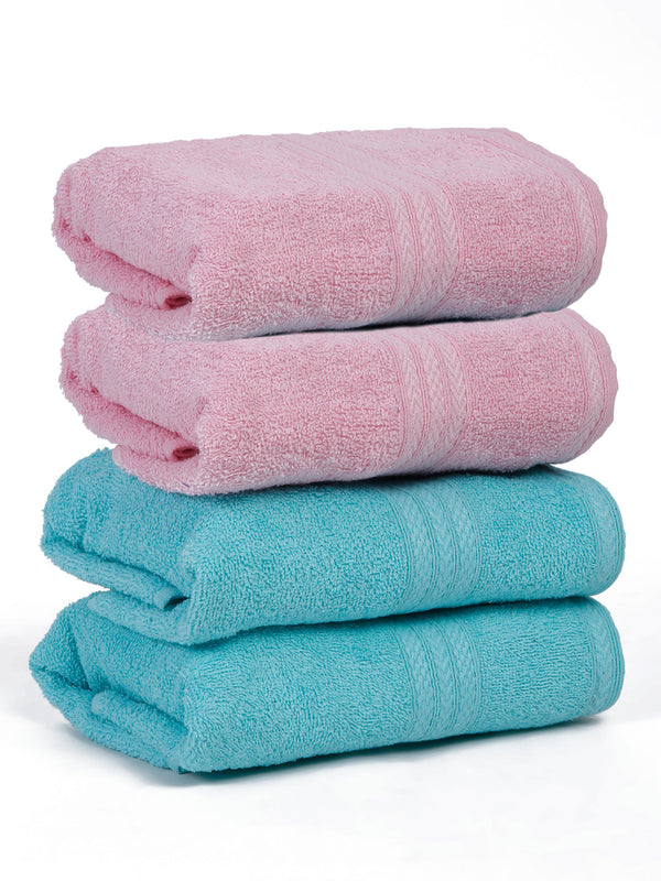 Naksh 450 GMS Aqua-Pink Hand Towel Combo