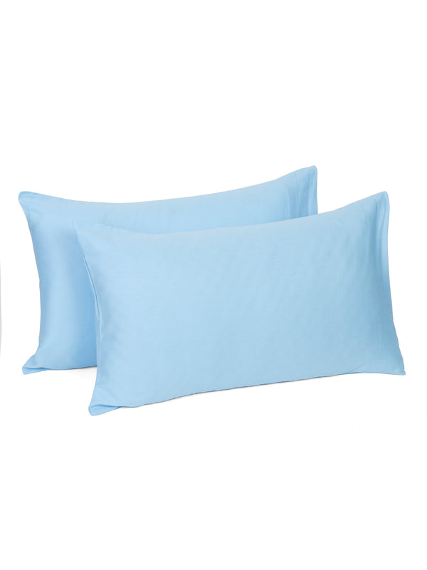 Naksh 210 TC Plain Sky Blue Cotton Pillow Cover