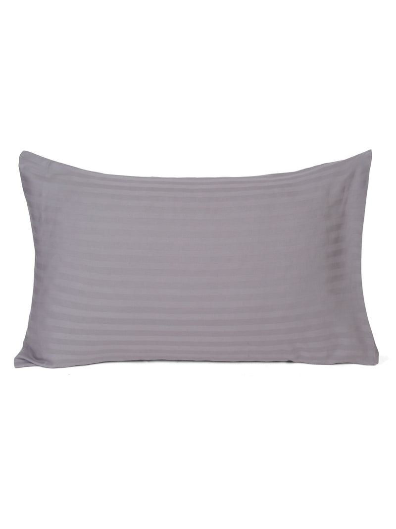 Naksh 210 TC Stripes Silver Cotton Pillow Cover