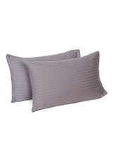 Naksh 210 TC Stripes Silver Cotton Pillow Cover