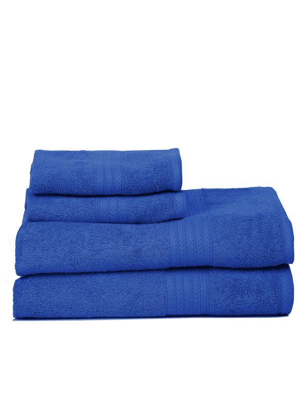 Naksh 450 GSM Super Absorbent Blue 2 Bath Towel 2 Hand Towel